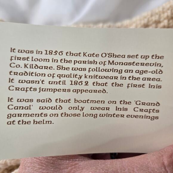 Inis Crafts NWT Irish made button down sweater large ivory cream - Picture 11 of 17